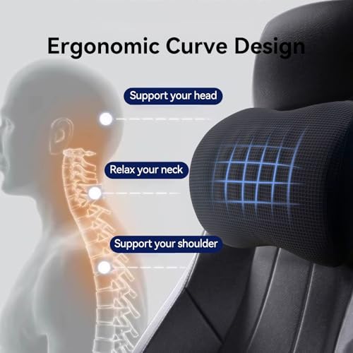 Super Useful Car Headrest Pillow, Car Pillow for Driving with Adjustable Strap, 100% Memory Foam Neck Pillow, Ergonomic Design - Car Neck Pillow(Black, 2 Pack) - color: Pack of 2/Black 3d Mesh