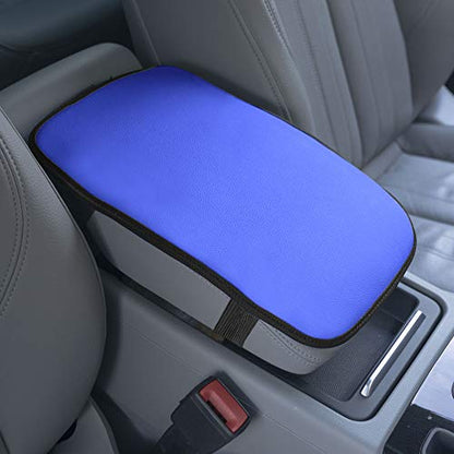 FH Group Faux Leather Center Console Armrest Cushion, Luxury Seat Box Cover Protector fits Most Cars, SUVs, and Trucks Blue - color: Blue, style: Console Cover (Plain)
