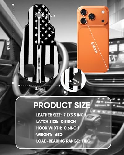 WOCOCN 2 Pack Car Purse Hook for Car Seat Headrest, Double-Sided PrintingPU Leather Purse Holder with Metal Hook, Cute Car Accessories for Women, Men (Car hook - American flag A) - color: Car hook - American flag A