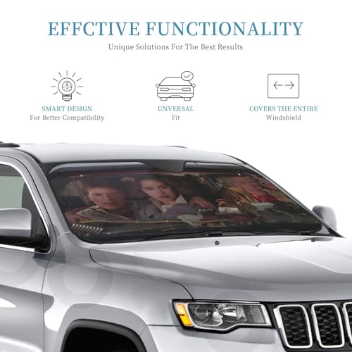 Funny Car Windshield Sun Shade Foldable Sunshade for Car Windshield Covers Blocks UV Rays Automotive Interior Sun Protection 51 x 27.5 in
