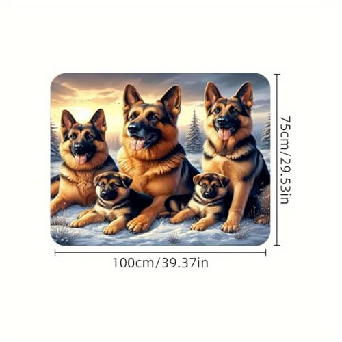 Universal Car Trunk Mat 29" x 39", Cute Dog Family All Weather Trunk Protection Cargo Liner, Durable Cargo Mat Rear Trunk Liner, Stylish Vehicle Interior Accessories Suitable for Most Car Models - color: Cute Dog Family