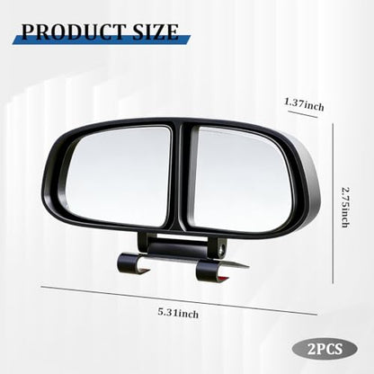Car Blind Spot Mirror, 2PCS HD Glass Frameless Convex Wide Angle 360 Degree Adjustable Side Mirror Blindspot, Automotive Exterior Rearview Glass, Universal for Vehicles - size: 2PCS