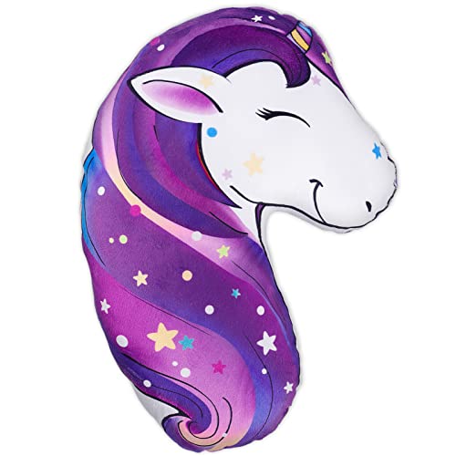 FIODAY Seat Belt Cover Pad for Kids Unicorn Seatbelt Pillow Soft Seat Belt Cover Car Pillow Toddler Travel Seat Strap Pad Neck Support for Girls Boys, Deep Purple - color: Deep Purple
