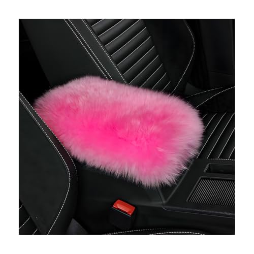 Wevdn Car Center Console Cover Pad, Fluffy Middle Console Pad Armrest Seat Box Cover, Universal Furry Arm Rest Decoration Protector for Car Truck SUV, Interior Car Accessories (Dark Pink) - color: Dark Pink
