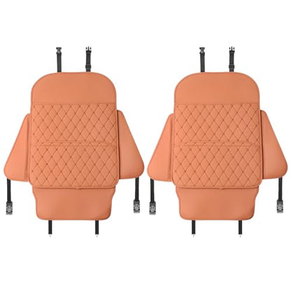 TAIKOO Seat Back Protector + Large Capacity Pocket Storage Organizer,Preventing The Impact of Children Stepping on The Seat Backrest (Style A-Brown) - color: Style A-Brown