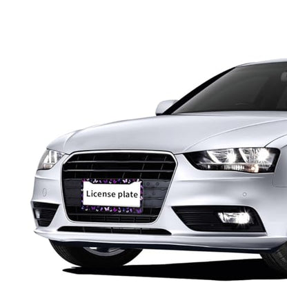 Purple Butterfly License Plate Frame Beauty Butterfly Steering Wheel Cover Funny Cars Decor Aluminum Plate Frame Anti-Slip Breathable with Screws Fits Standard Us Ca Vehicles - color: Purple Butterfly