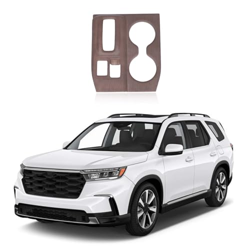 Gear Shift Panel Cover Trim Compatible with Honda Pilot 2023 2024 2025 Accessories, ABS Automotive Center Consoles Cup Holder Panel Cover Anti-Scratch Protector, 1PCS (Pear Wood Grain) - color: Pear Wood Grain