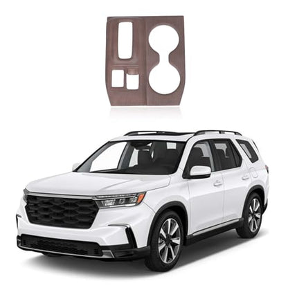 Gear Shift Panel Cover Trim Compatible with Honda Pilot 2023 2024 2025 Accessories, ABS Automotive Center Consoles Cup Holder Panel Cover Anti-Scratch Protector, 1PCS (Pear Wood Grain) - color: Pear Wood Grain