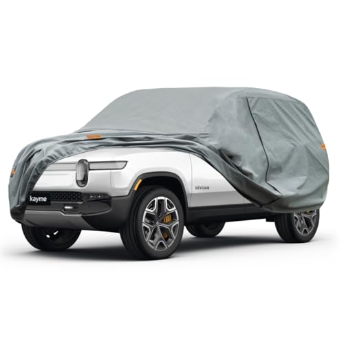 Kayme Heavy Duty SUV Car Cover Custom Fit Rivian R1S Waterproof All Weather for Automobiles, Full Exterior Covers Sun Rain UV Protection.（Deliver About 3-10 Days） - size: Custom Fit for Rivian R1S