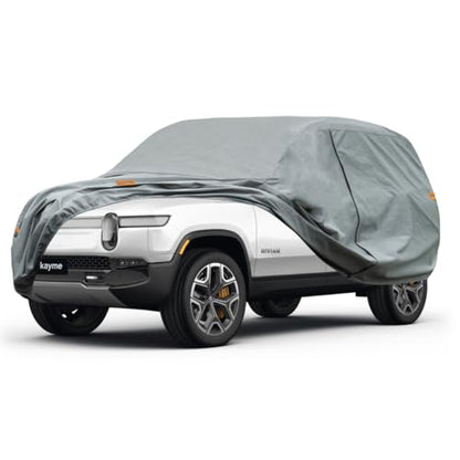Kayme Heavy Duty SUV Car Cover Custom Fit Rivian R1S Waterproof All Weather for Automobiles, Full Exterior Covers Sun Rain UV Protection.（Deliver About 3-10 Days） - size: Custom Fit for Rivian R1S