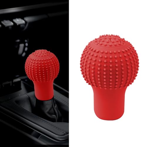 Car Gear Shift Knob Cover, Silicone Anti-Slip Auto Knob Gear Stick Protector, Elastic Silicone Car Automatic Shift Protector Cover for Men Women, Universal Car Interior Accessories for Most Models - color: K3 Red