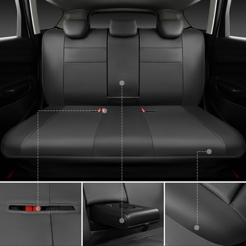 CAR PASS Leather Seat Covers Full Set Universal Water Resistant 3D Foam Back Support, Luxury Comfort Automotive 5 Seat Covers All Season Fit for SUV,Sedan,Van, Airbag Compatible Elegance (Gray) - color: All Gray