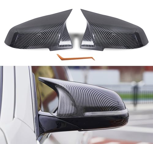 Mirror Caps for F10 - Durable Quality Carbon Fiber Look, Mirror Covers Compatible with F10 F11 F18 5-Series 2014-2018 - Upgrade Your Ride Now - size: Carbon Fiber Look