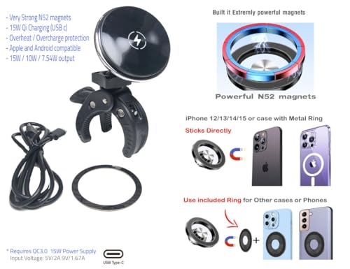 Phone Holder Mount for 2025 2026 Ford Explorer Center Console or Dashboard | Wireless Charging or Compatible with magsafe Round Magnets