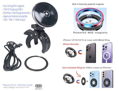 Phone Holder Mount for 2025 2026 Ford Explorer Center Console or Dashboard | Wireless Charging or Compatible with magsafe Round Magnets