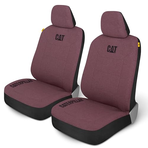 CAT CozyBlend Car Seat Covers, Burgundy Heather - Premium Jersey Fabric Seat Covers for Cars Trucks SUV, Breathable Cotton Car Seat Covers Front Seats Only, Universal Fit Automotive Interior Covers - color: Burgundy