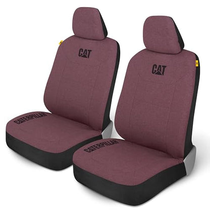 CAT CozyBlend Car Seat Covers, Burgundy Heather - Premium Jersey Fabric Seat Covers for Cars Trucks SUV, Breathable Cotton Car Seat Covers Front Seats Only, Universal Fit Automotive Interior Covers - color: Burgundy