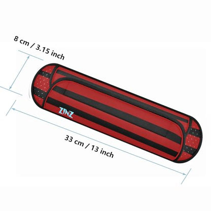 ZINZ Ultra Thick & Breathable Universal Shoulder Pad Cushion for Bag - Long & Comfort - color: Black Red Black Stripes