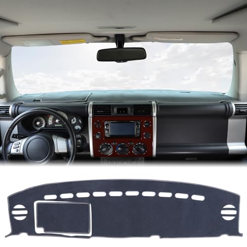 Aunginsy Car Dashboard Cover Mat Compatible with Toyota FJ Cruiser 2007-2021 SUV Dashboard Dash Cover Nonslip Grey Mat Sun Pad Dash Carpet Sunshade Glare UV Rays Protector Car Interior Accessories - color: Grey(LHD)