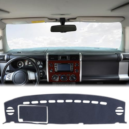 Aunginsy Car Dashboard Cover Mat Compatible with Toyota FJ Cruiser 2007-2021 SUV Dashboard Dash Cover Nonslip Grey Mat Sun Pad Dash Carpet Sunshade Glare UV Rays Protector Car Interior Accessories - color: Grey(LHD)