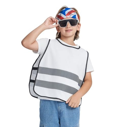 A-SAFETY kids High Vis Reflective construction Safety vest - color: White, size: 2-5Year