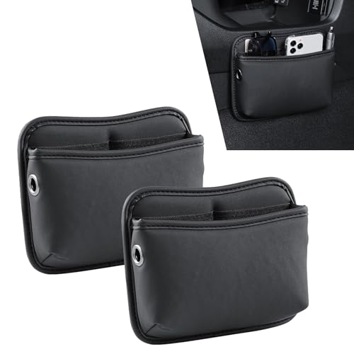 2 PCS Car Seat Side Storage Pockets, Multifunctional Console Side Organizer Bags, PU Leather Car Seat Side Pocket Pouchs, Universal for Most Cars