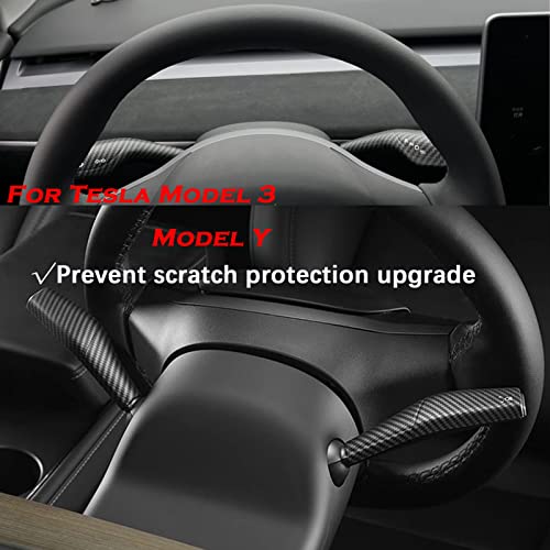 YHCDSEA Steering Lever Cover for Tesla Model 3/Y, Gear Shift Cover Accessory - Decorative Cover (Matt Carbon Fiber Pattern) - style: Matt Carbon Fiber Pattern