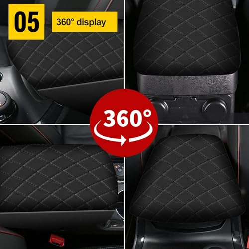 AOMSAZTO Center Console Cover Customized Armrest Cover Compatible with 2011-2019 Ford Explorer Soft Cozy Leather Arm Rest Covering for Car - color: black-1