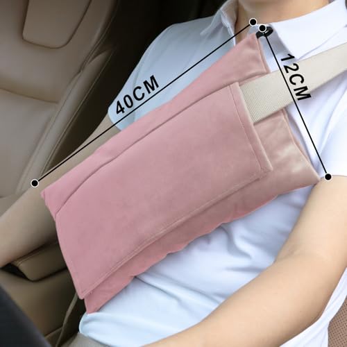 Super Soft Seatbelt Pillow, Seat Belt Pillow for Mastectomy Post-Surgery, Seat Belt Cushion for Heart Surgery Recovery, Hysterectomy Abdominal Incision Recovery Seatbelt (Pink, Large) - color: Pink