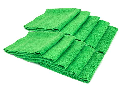 Autofiber [Mr. Everything] Premium Paintwork and Coating Leveling Towel (16"x16") 10 Pack (Green) - color: Green