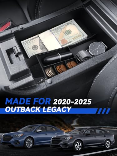 for 2025 Outback Center Console Organizer Subaru Outback Legacy 2020-2022 2023 2024 2025 Accessories Armrest Tray Middle Storage Box Insert Container Durable ABS Plastic-Upper Box - size: for 2020-2026 Outback & Legacy