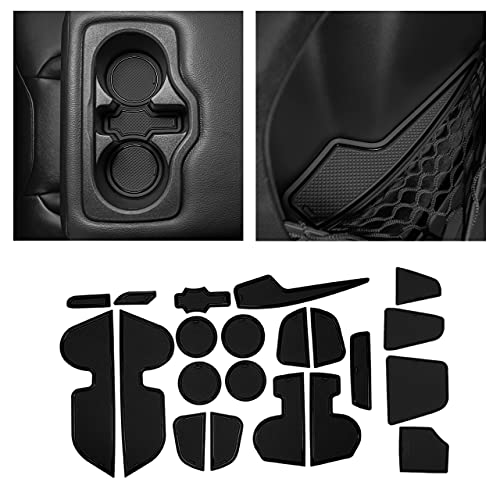CupHolderHero Compatible with Jeep Compass Accessories 2018-2021 Premium Custom Interior Non-Slip Anti Dust Cup Holder Inserts, Center Console Liner Mats, Door Pocket Liners 21pc Set (Solid Black) - color: Solid Black, size: Compass 2018-2021