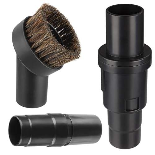 25mm Horse Hair Round Dust Brush, 1.25" Vacuum Brush Attachment with 2Vacuum Hose Adapter for Shark Vacuum Attachment and Most Household Vacuum Cleaners - 3 Pcs - style: 3-Pack