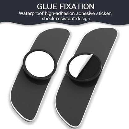 2 Pairs Blind Spot Mirror, Frameless HD Glass Convex Side Mirrors with 360 Degree Adjustable Swivel Mount, Wide Angle Rear View Car Accessories for Eliminating Blindspots on SUVs Trucks and RVs