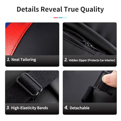 2 PCS Car Headrest Pillow for BMW Accessories, Car Soft PU Leather Neck Pillow Support
