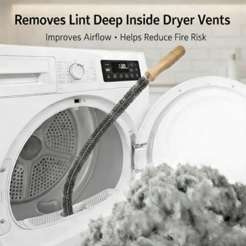 2-Pack Dryer Vent Cleaner Kit - Long Flexible Dryer Lint Brush & Refrigerator Coil Cleaner - Multi-Use Radiator Brush & Lint Trap Cleaning Tool for Fire Prevention - size: Full