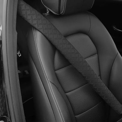 2PCS Extra Long Car Seatbelt Cover, 29.53 inches Soft Leather Vehicle Safety Seat Belt Strap Cushion, Comfortable Auto Shoulder Neck Chest Protection Pads Accessories, Extremely Long (Black) - color: Black/29 inches