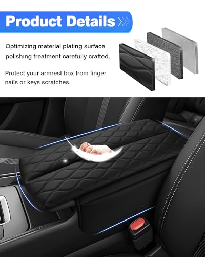 Autorder Center Console Cover for 2023-2025 2026 Mazda CX-50 CX50 Accessories Armrest Cover Leather Armrest Cushion Anti-Scratch Protector with Pockets - size: 2023-2026 Mazda Cx-50