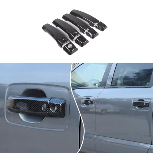 Exterior Door Handle Trim Cover Fit for Nissan Titan 2016-2023, ABS Door Handle Cover Front Rear Outer Door Handle Protector Trim Cover Accessories, for 4 Door Version, 8PCS(Carbon Fiber Pattern) - color: Carbon Fiber Pattern