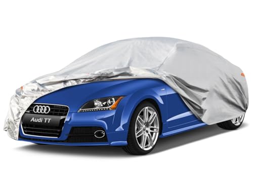 Kayme 6 Layers Car Cover Custom Fit for Audi TT TTS TTRS (1998-2025) Waterproof All Weather for Automobiles, Outdoor Full Cover Rain Sun UV Protection.Silver - size: 3. Custom Fit Audi TT