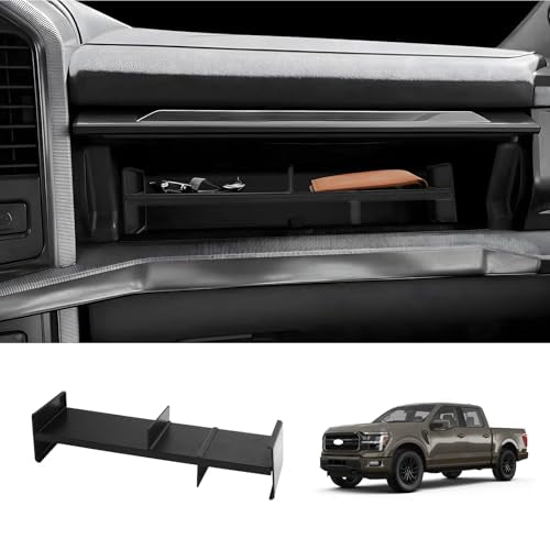 LUWU Glove Box Organizer Compatible with 2021-2025 2026 Ford F150 Accessories Passenger Side Storage Divider Partition Insert Box Glove Storage Compartment Organizer Tray ABS Materials - color: F150 2021-2026 Glove Box Organizer