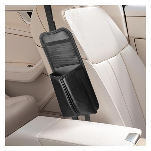 2-in-1 Tissue Holder Car Seat Storage Hanging Bag- Multi-Function Water Bottle Holder Bag Car Seat Side Organizer for Phone & Drink- Large Cup Holder Auto Stuff Holder with Mesh Pocket for Cars(Black)