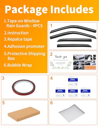 Extra-Thick Window Rain Guard for Dodge Ram 1500 2009-2024 Ram 2500&3500 2010-2025 Rain Guards Tape-on Side Truck Window Visors Vent Visor Window Deflectors Vent Shades Car Accessories - size: Fit for 09-24 Ram 1500/10-25 Ram 2500 & 3500