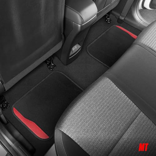 Motor Trend SpeedSeries Carpet Car Floor Mats Set - Versatile Fit for Cars, Trucks, SUVs, Vans Red Trim Racing Design Car Mat Full Set Tapetes para Carro - Set of 4, Black & Red Car Carpet Mats - color: Speed Series-Red
