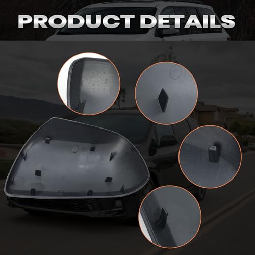 Compatible with 2012-2020 Toyota Sienna Right Side Mirror Cover Cap, White Passenger Side Clip-on Mirror Cap Replacement Without Turn Signal Light Replaces for 87915-08021-A0 - color: Right White
