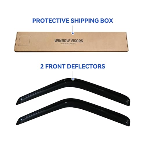 Window Visors Rain Guards for 1987-1996 Dodge Dakota, Out-Channel Window Vent Wind Deflectors Visors Shades for 87-96 Dakota - size: 1987-1996 Dodge Dakota