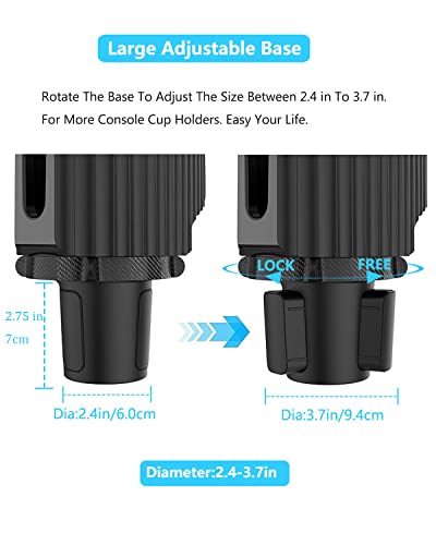 Car Cup Holder Expander Adapter for Large Water Cups,2 Drink Bottles,Cup Coffee Bottles,NATGIC 4-in-1 Cup Holders Expander for Trucks,Sedan, Vehicle Adjustable Cup Holder Expander for Mugs - size: Standard