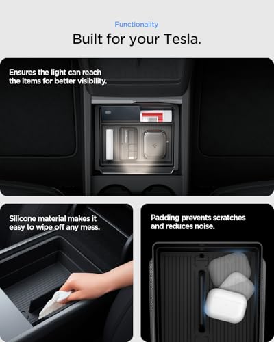 Spigen Center Console and Armrest Organizer for Tesla Model Y Juniper (Only Premium & Performance 2025/2026) and Model 3 Highland (Standard, Premium & Performance 2024/25/26) - size: Center Console + Armrest Organizer Bundle