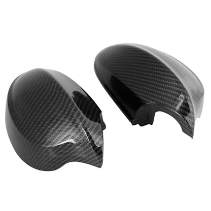 X AUTOHAUX Pair Exterior Rear View Mirror Housing Door Wing Mirror Cover Cap Carbon Fiber Pattern for BMW 3-Series E90 E91 325i 328i 330i Sedan 2005-2008
