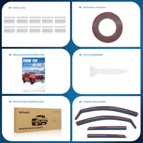 Nilight in-Channel Rain Guards for Hyundai Tucson 2016 2017 2018 2019 2020, Fits Gas Model Only Not Fits Hybrid/Electric Versions, Light Smoky Blue Window Visor, Fresh Air Ventilation, 4PCS - color: Hyundai Tucson 2016-2020